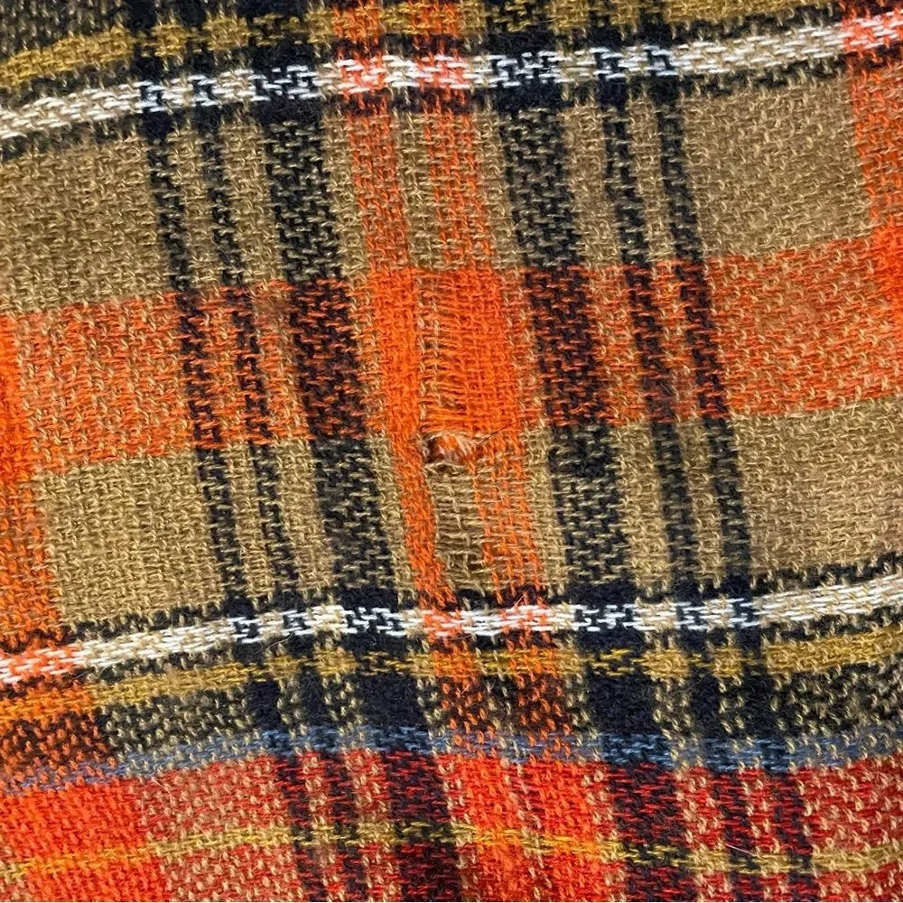 🔥3/$12 SALE Blanket Scarf 52x54 Orange Navy White Tan